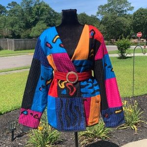 90s Multicolored Print Jacket Sz M